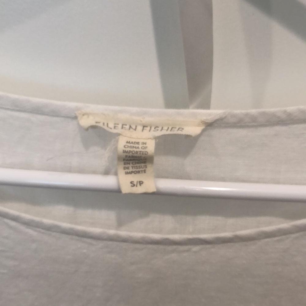 Eileen Fisher 100% Organic Linen White Dress Cover Up Small - Picture 4 of 16